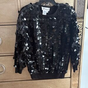 Black Sequin Sweater, size S